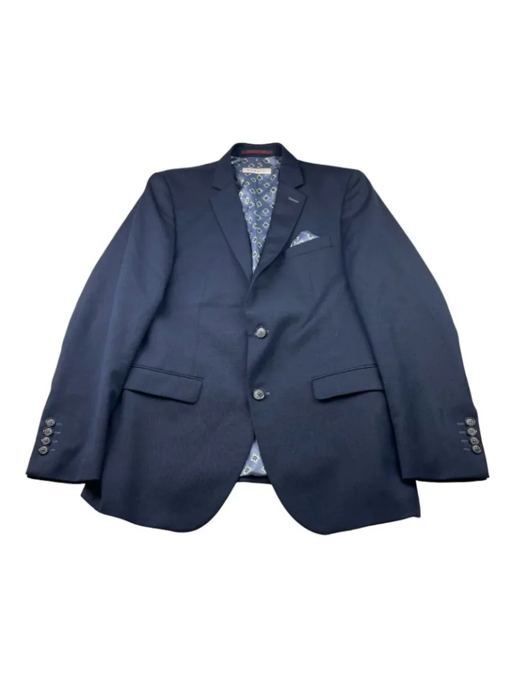 Bugatti Men’s Wool Blend 2-Button Blazer Navy Blue • 40R US | 50 EU